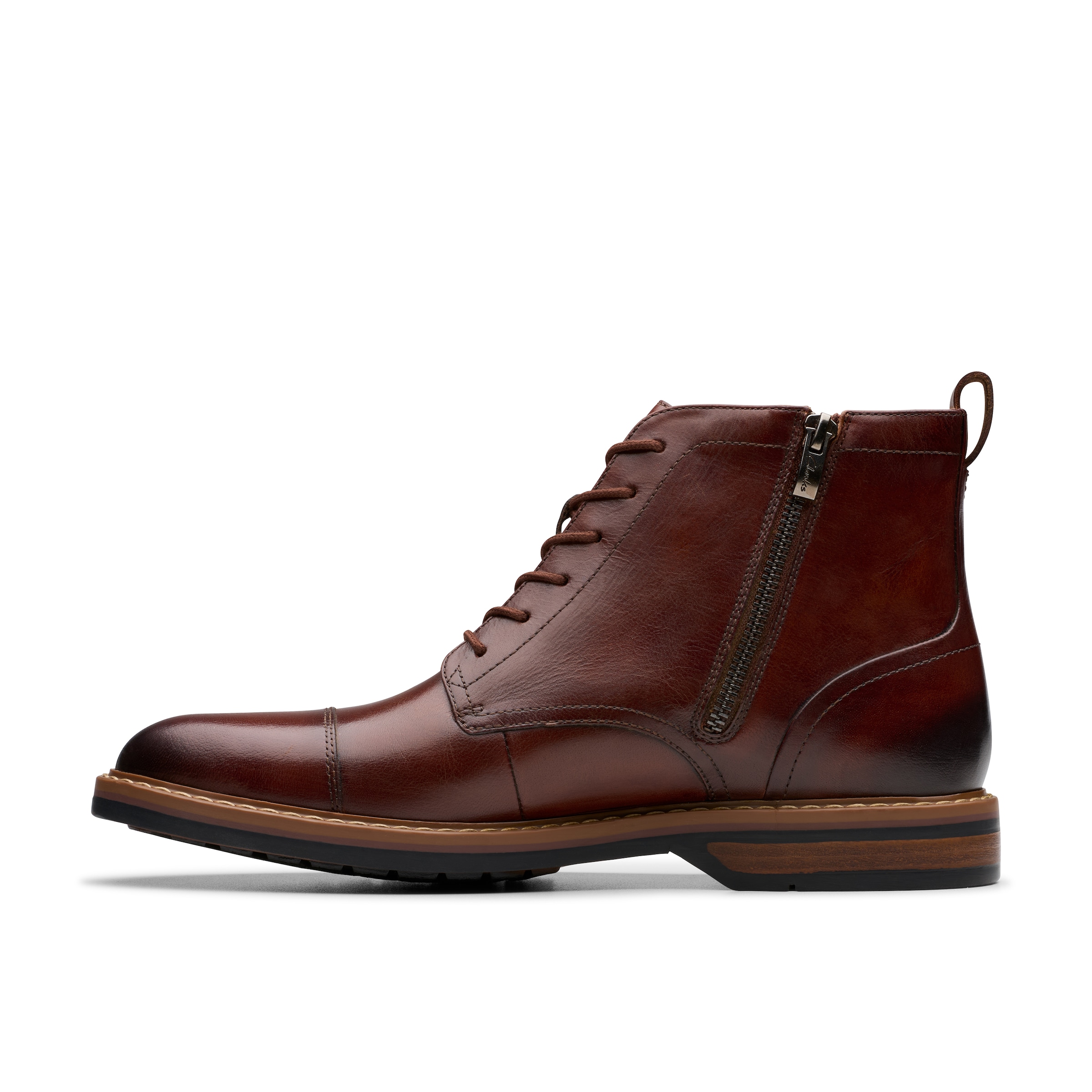 CLARKS Lace-up boots 'Aldwin Cap' in Brown: front