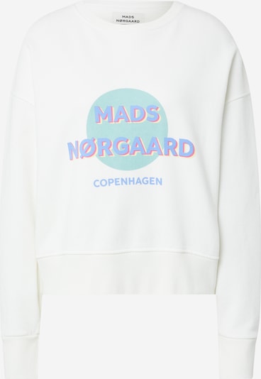 MADS NORGAARD COPENHAGEN Суичър 'Tilvina' в тюркоазен / кралско синьо / бяло, Преглед на продукта