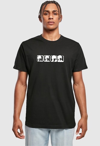 Merchcode Shirt 'Beatles - Four Heads 2' in Zwart: voorkant