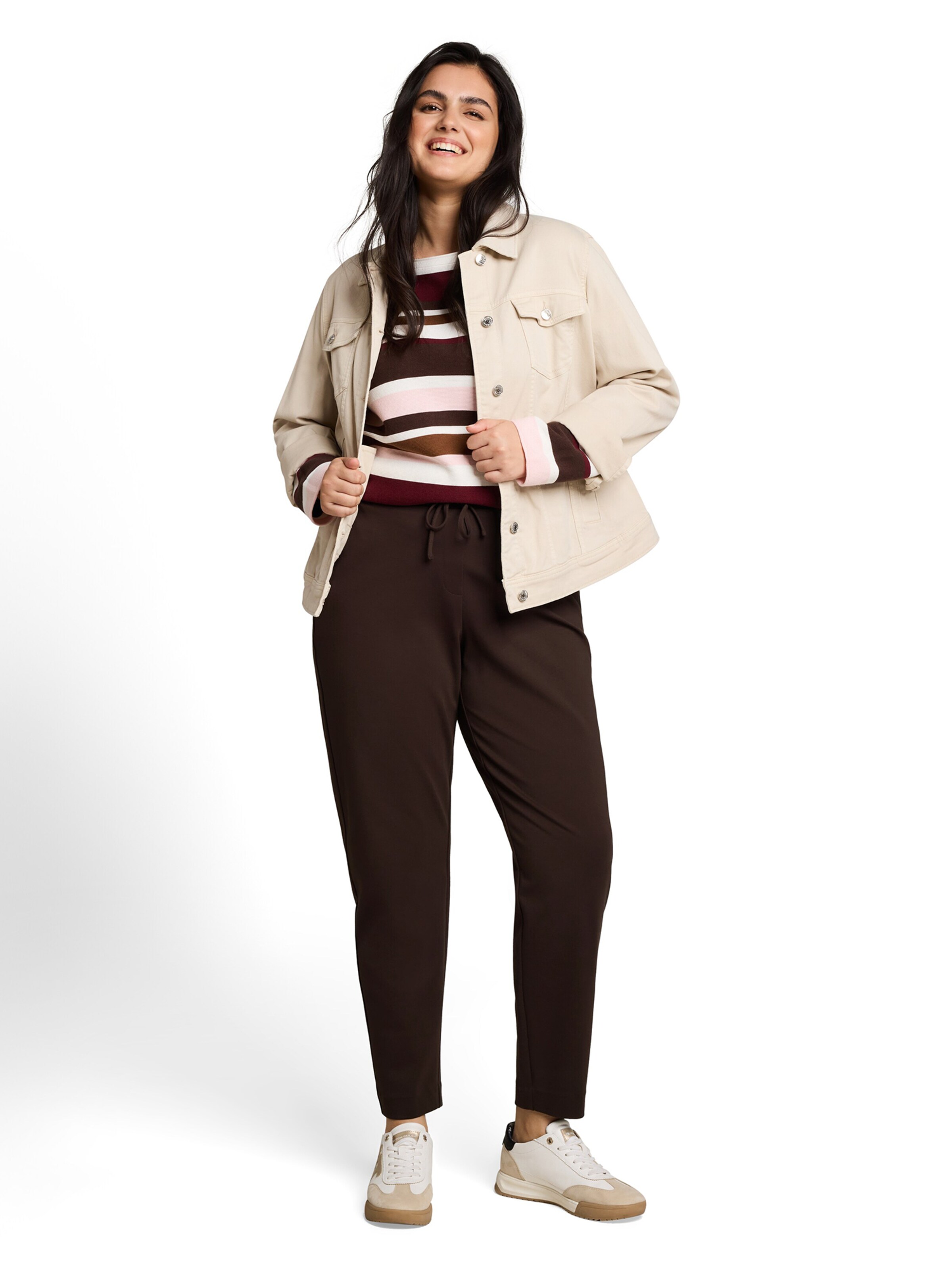 Tom Tailor Women + Ohlapna forma Hlače | rjava barva