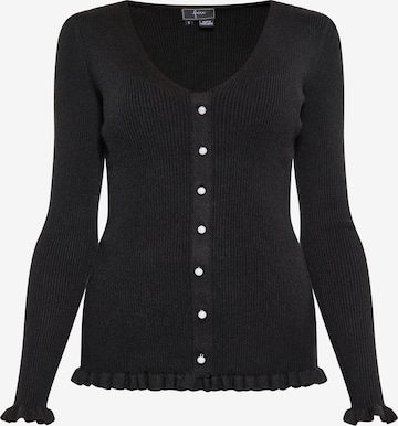 faina Knit Cardigan in Black: front