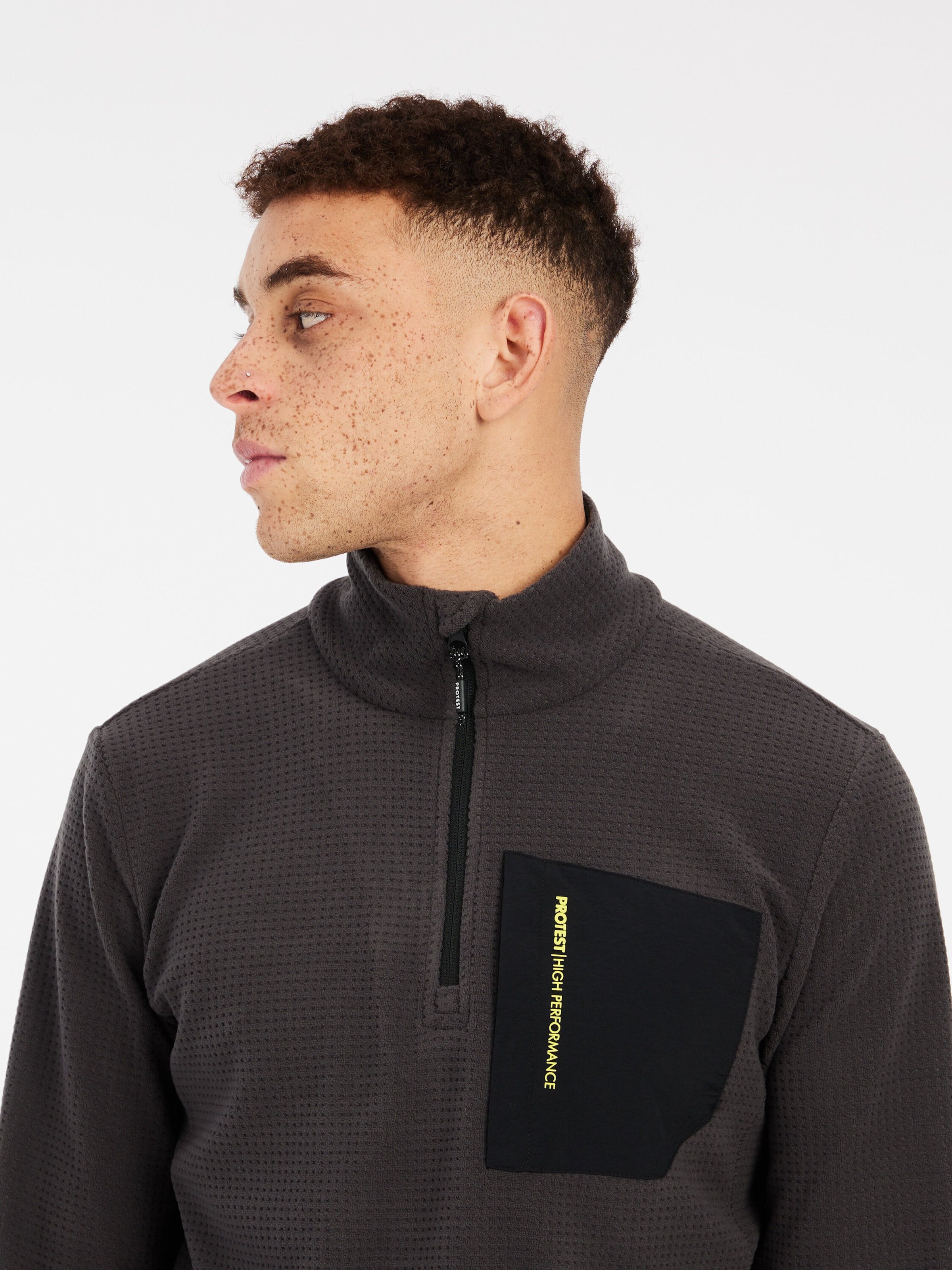 PROTEST Athletic Sweatshirt 'PRTCARE' in Grey