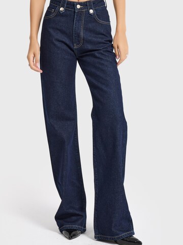 IT'S BASIC Regular Jeans 'Straight Mid Rise Jeans' in Blauw