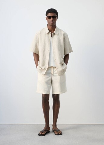 MANGO MAN Regular Pleat-Front Pants 'Bants' in White