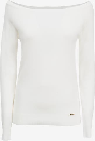 balta Influencer Megztinis: priekis