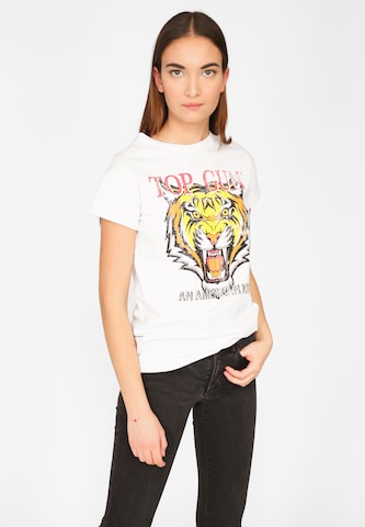 TOP GUN Shirt ' ' in White: front