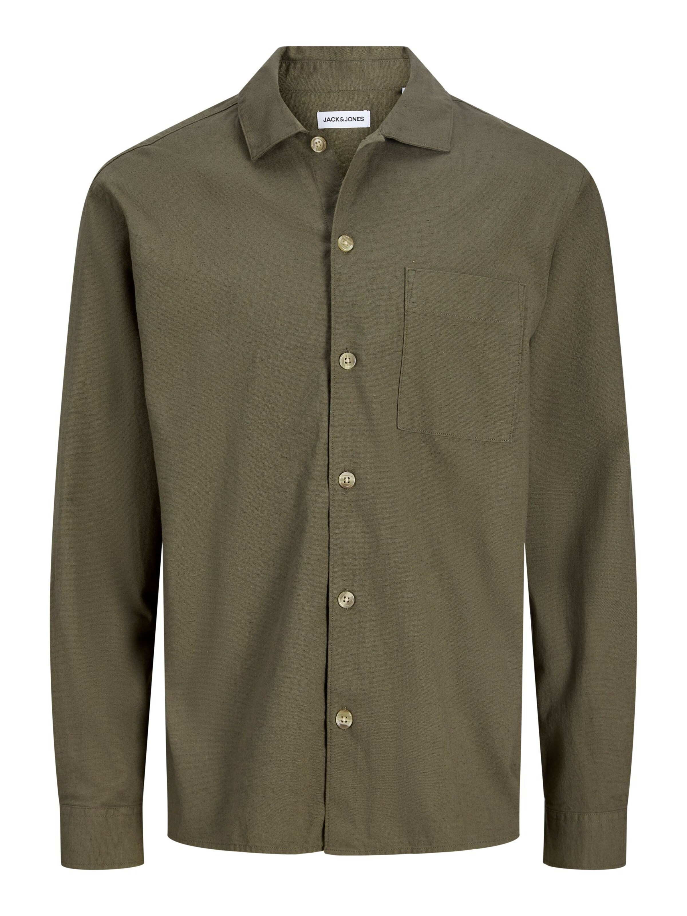 JACK & JONES Regular fit Button Up Shirt in Green: front