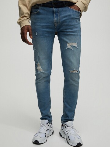 Skinny Jeans de la Pull&Bear pe albastru