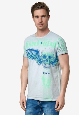 Rusty Neal Shirt 'Flying Skull' in Grey: front