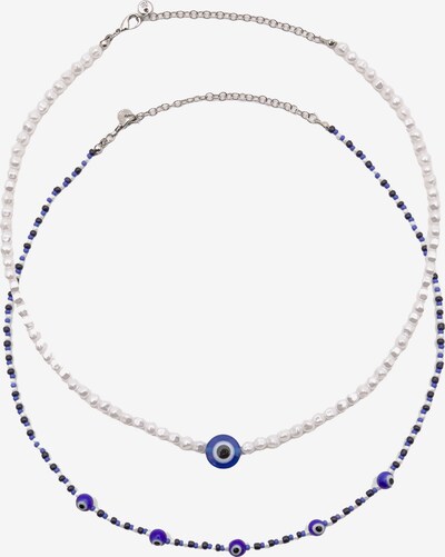 Pull&Bear Necklace in Blue / Black / Pearl white, Item view
