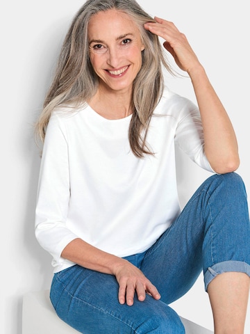 Goldner Shirt in Weiß