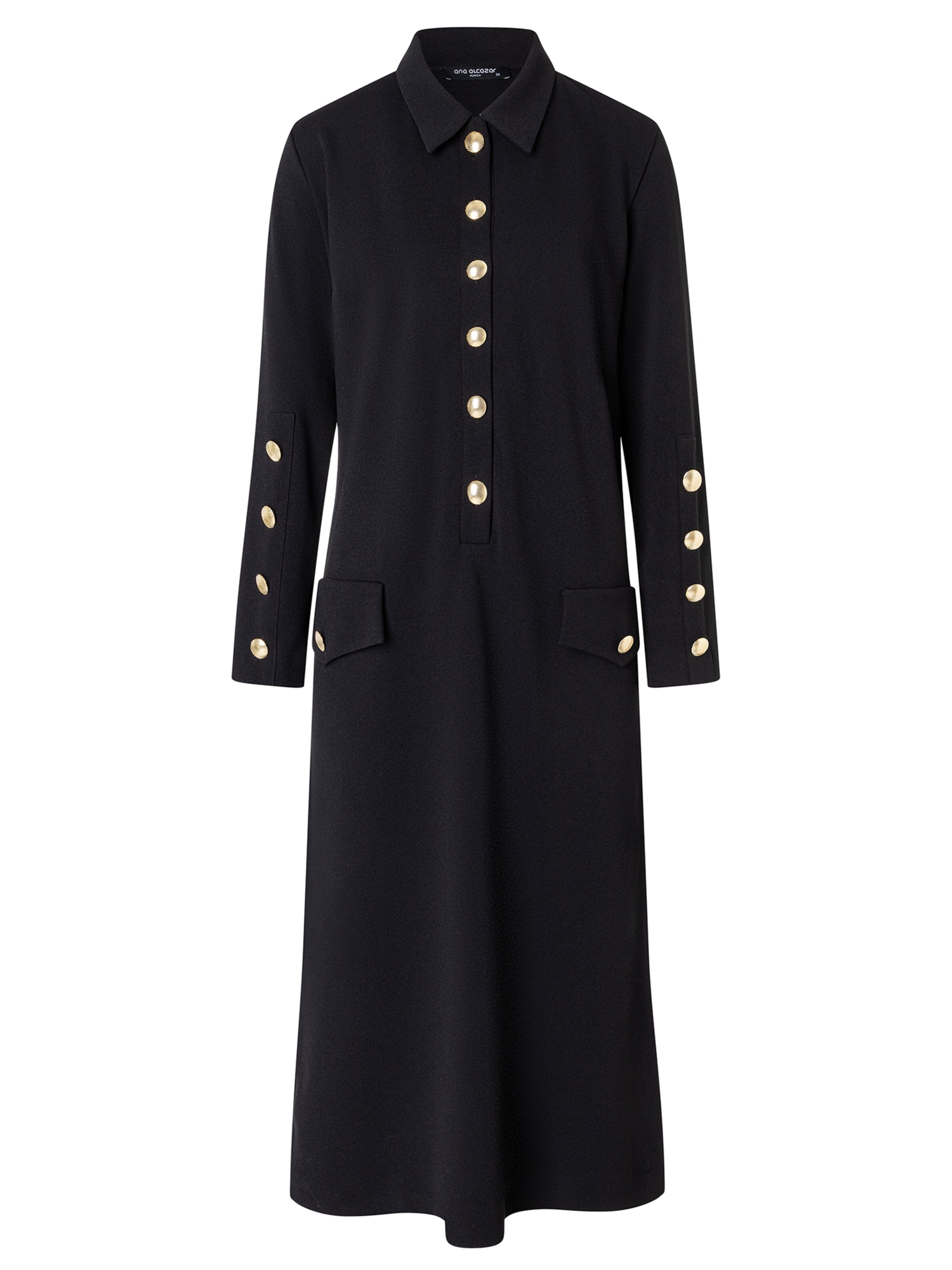 Ana Alcazar Jurk 'Afemi' in Zwart: voorkant