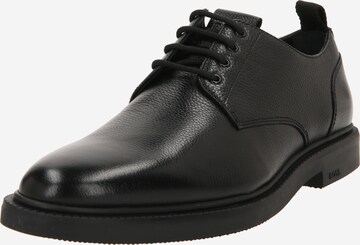 Pantofi cu șireturi 'Larry' de la BOSS pe negru: față