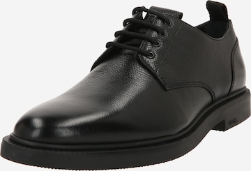 BOSS Black Обувки с връзки 'Larry' в черно: отпред