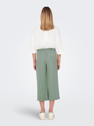 ONLY Wide leg Pleat-Front Pants 'ONLCARISA-MAGO' in Green