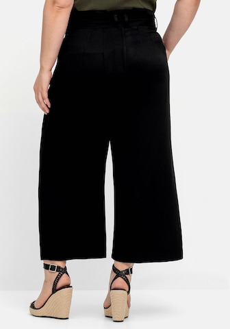 SHEEGO Wide leg Pleat-Front Pants in Black