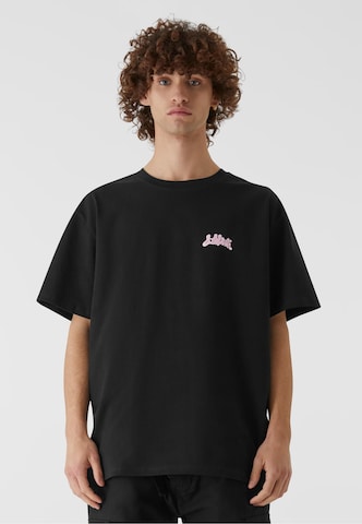 Lost Youth - Camisa 'Flower Waves' em preto: frente