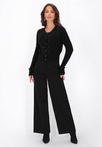 faina Gebreid vest in Zwart