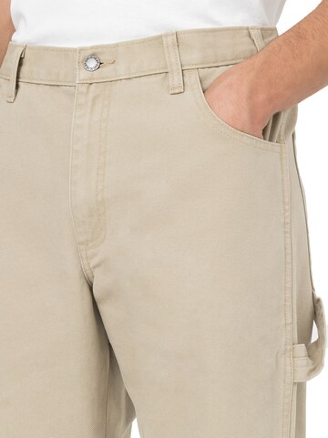 DICKIES Regular Cargobroek 'Carpenter' in Beige