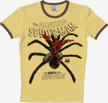 LOGOSHIRT Shirt 'Spider-Man' in Bruin: voorkant