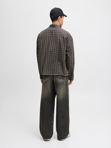 JACK & JONES Comfort fit Button Up Shirt 'JORAustin' in Brown