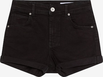 Bershka Úzky strih Džínsy - Čierna: predná strana