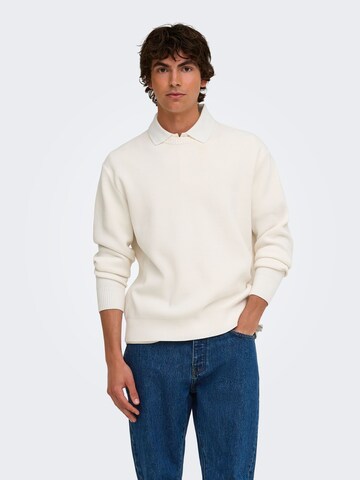 Pullover 'ONSRodger' di Only & Sons in bianco: frontale