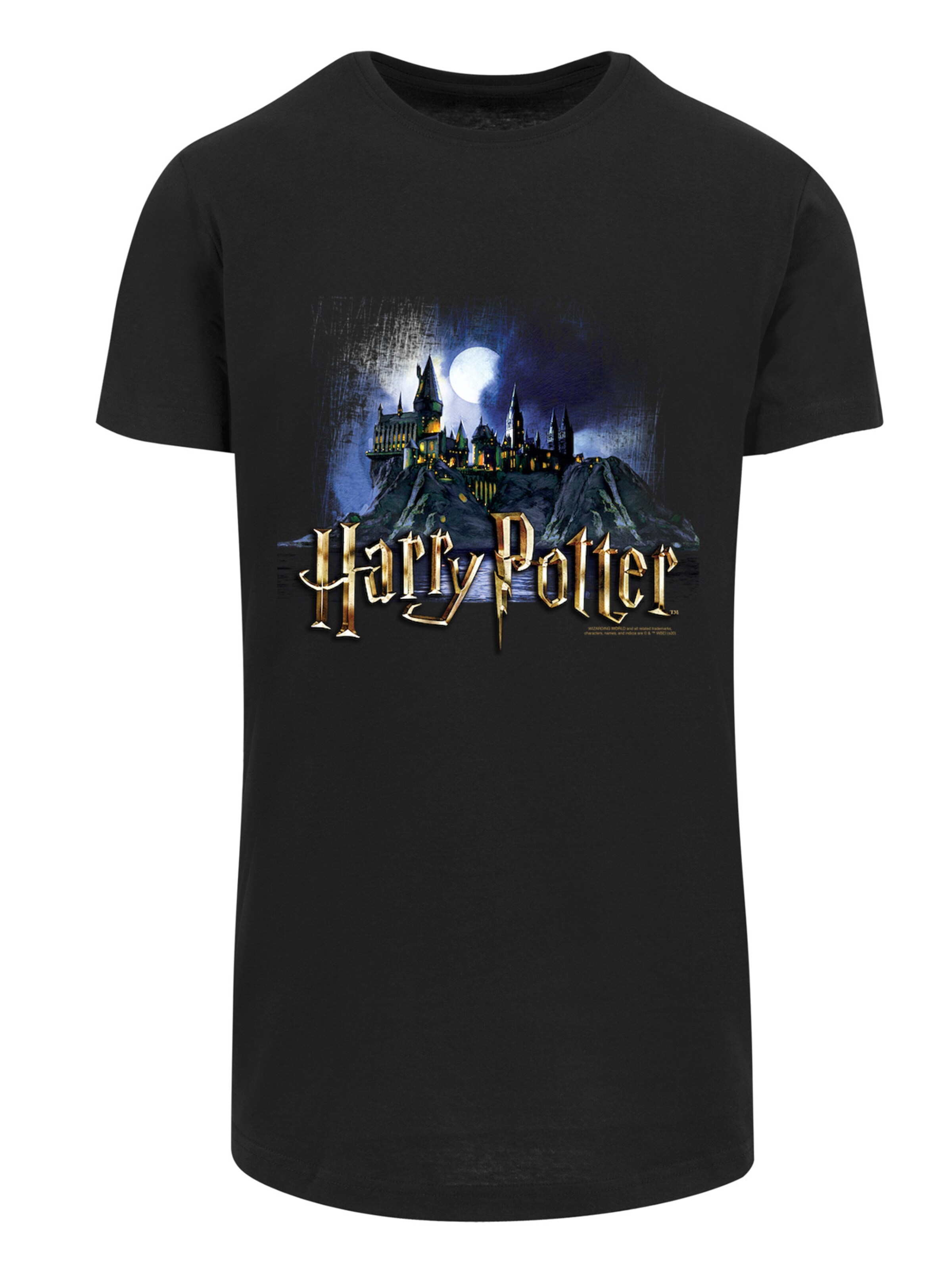 F4NT4STIC Shirt 'Harry Potter Hogwarts Castle Schule' in Zwart: voorkant