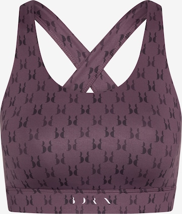 Born Living Yoga Sporttop 'Monogram' in Lila: voorkant