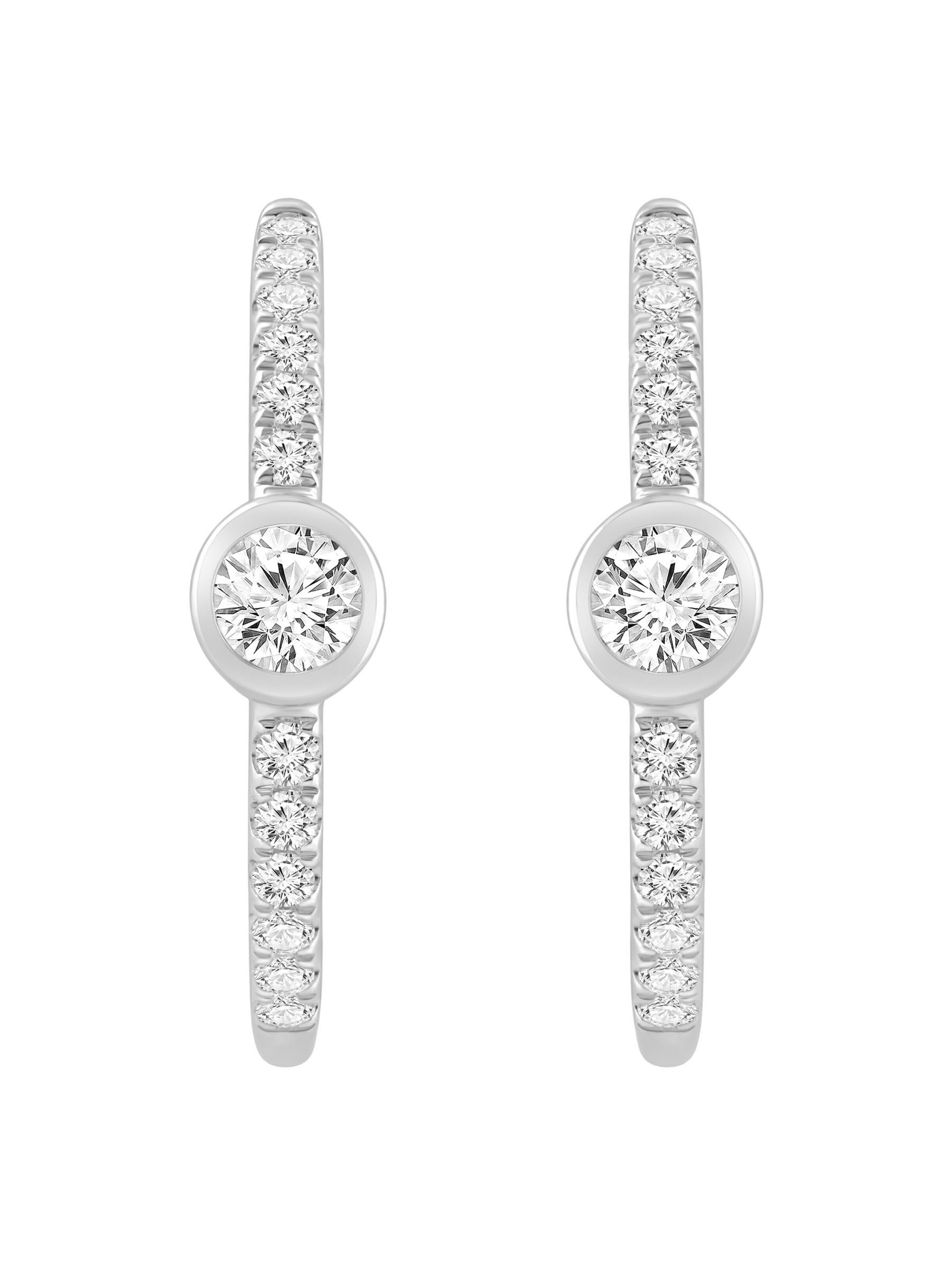 Boucles d'oreilles 'Ohrringe aus 375 Weißgold mit Lab Grown Diamant' ETHISHER DIAMANTEN en argent
