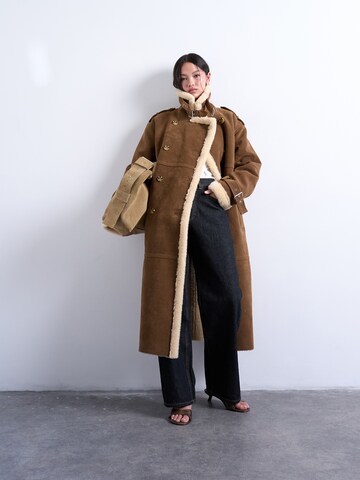 TOPSHOP Демисезонное пальто 'MELANIE' в Коричневый