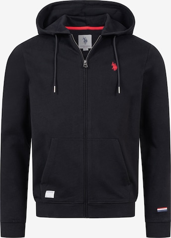 U.S. POLO ASSN. Sweatvest in Zwart: voorkant