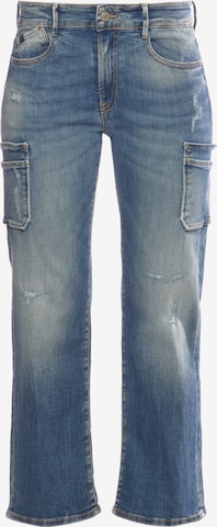 Le Temps Des Cerises Regular Cargo Jeans in Blue: front