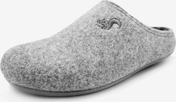thies Hausschuh 'thies 1856 ® Recycled PET Slipper' in Grau: Vorderseite