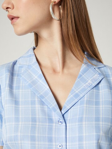 VIERVIER Bluse 'Lena ' in Blau