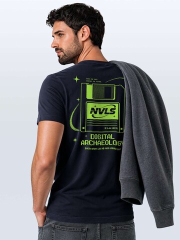 Neverless Shirt 'Digital Archaeology' in Blue