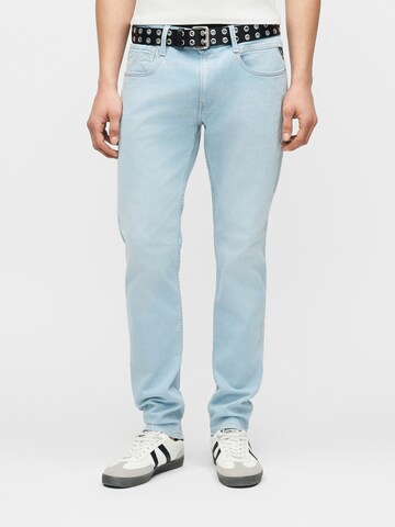 REPLAY Слим фит Дънки 'ANBASS' в синьо: отпред
