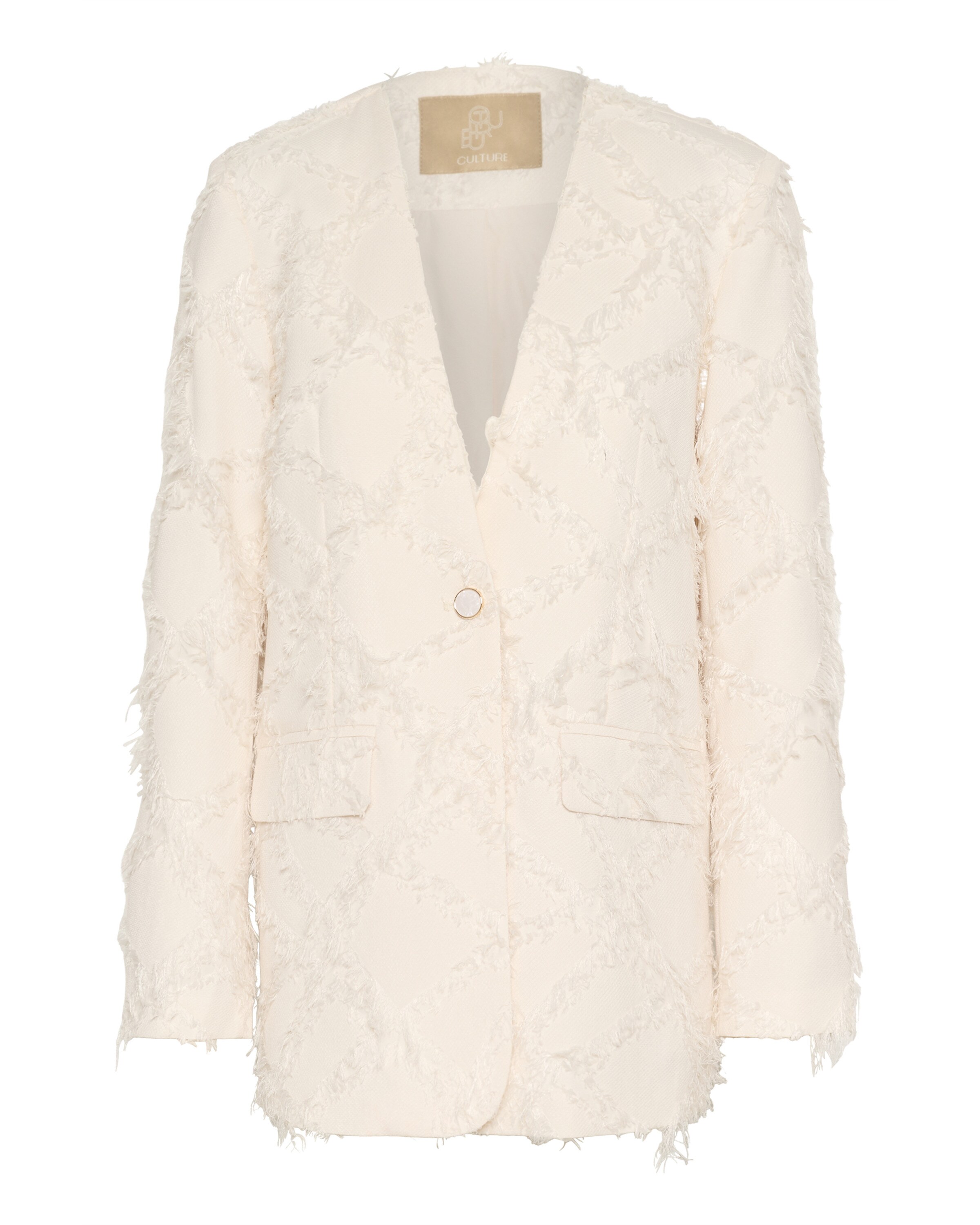 CULTURE Blazer 'CUHairy' i beige: forside