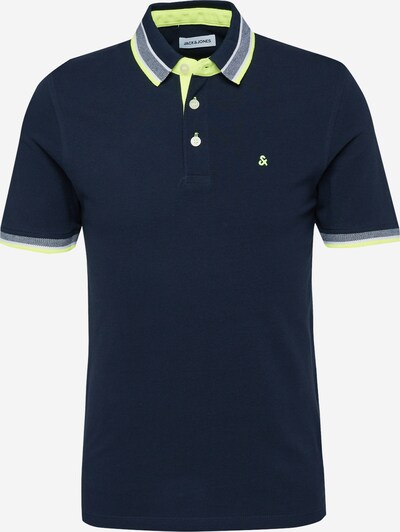 JACK & JONES Poloshirt 'Paulos' in grau / neongrün / schwarz, Produktansicht