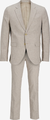 JACK & JONES Slim fit Suit 'Riviera' in Beige: front