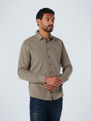 No Excess Regular fit Button Up Shirt in Beige: front