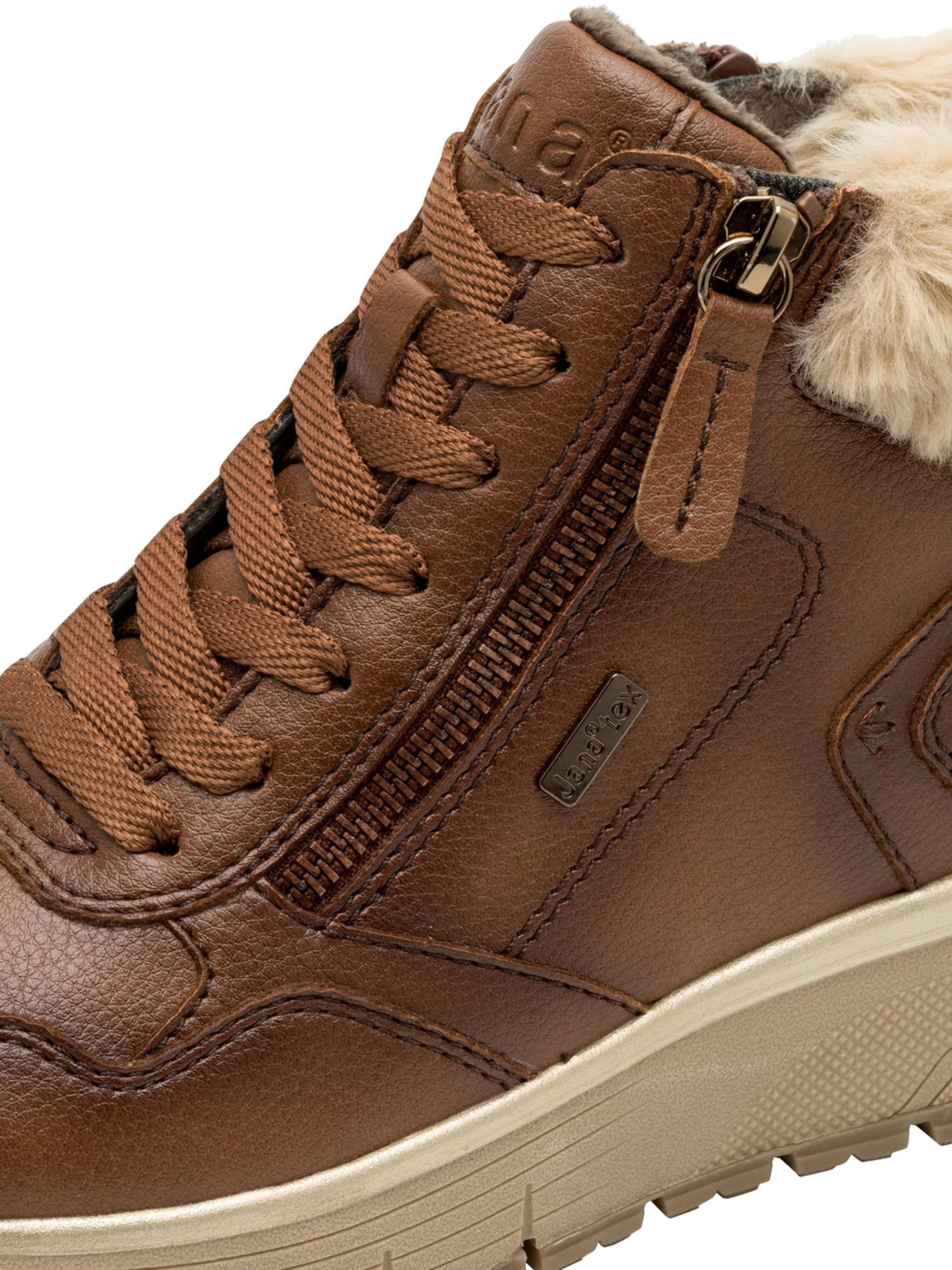 JANA Lace-up bootie in Brown