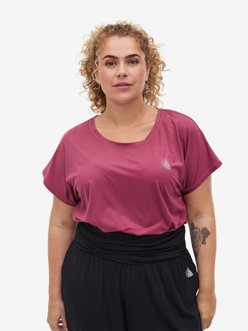 Active by Zizzi Functioneel shirt 'ABASIC' in Lila: voorkant