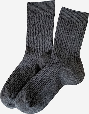 Millo Socks 'Cosy Twist' in Grey: front