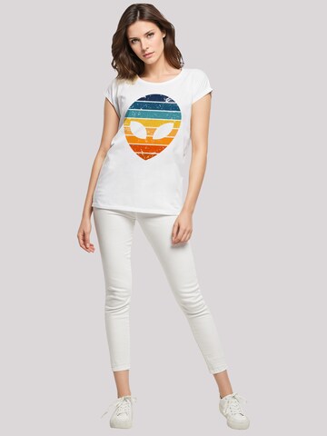 T-shirt 'Alien Sonnenuntergang Retro' F4NT4STIC en blanc