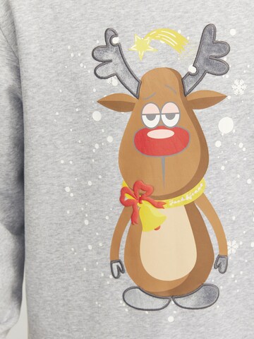 Sweat-shirt 'JJXMAS JOLLY' JACK & JONES en gris