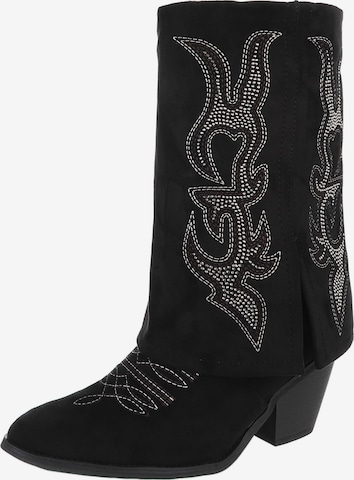 Ital-Design Cowboystiefel in Schwarz: Vorderseite