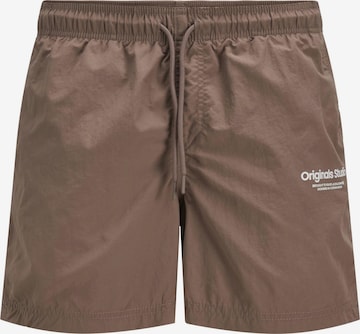 JACK & JONES Swimming shorts 'JPSTNaxos' in Brown: front