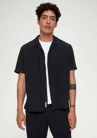 s.Oliver Regular Fit Hemd in Schwarz: Vorderseite