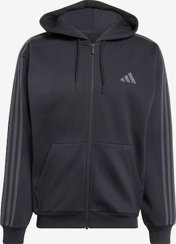 ADIDAS SPORTSWEAR - Casaco de treino em moletão em preto: frente